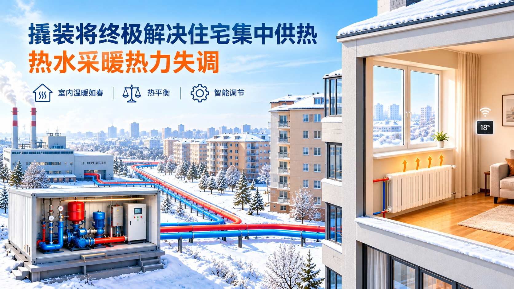 撬装将终极解决住宅集中供热、热水采暖热力失调